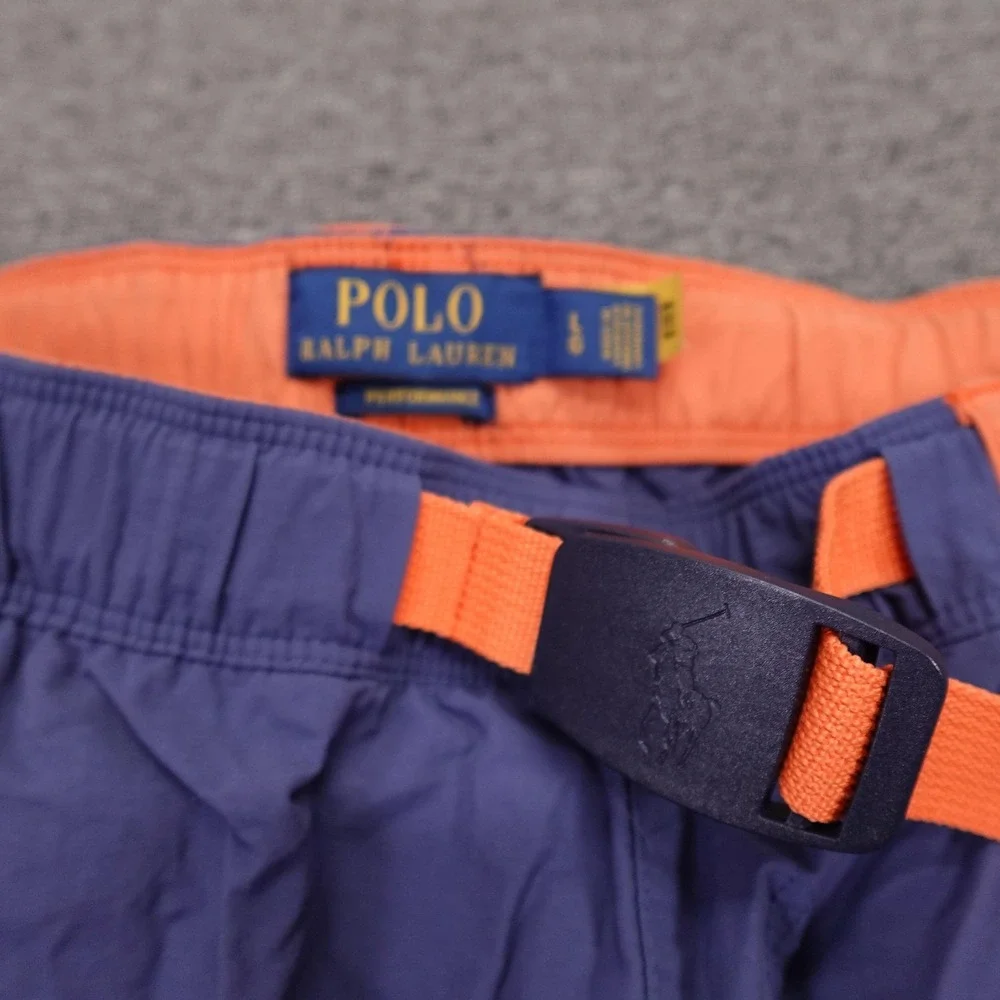 Polo Ralph Lauren Pants Mens Large Blue Convertible Cargo Nylon Belted Hiking